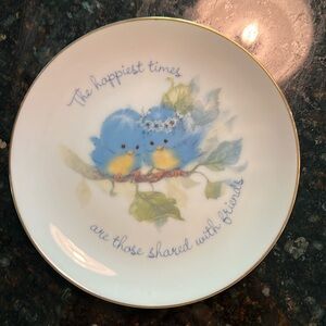 Vintage Bluebird Porcelain Plate